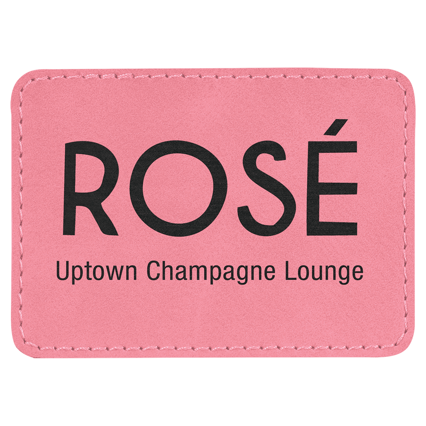 Pink Engravable Leatherette Rectangle Patch with Kota Pro Adhesive - 3 1/2" x 2 1/2"