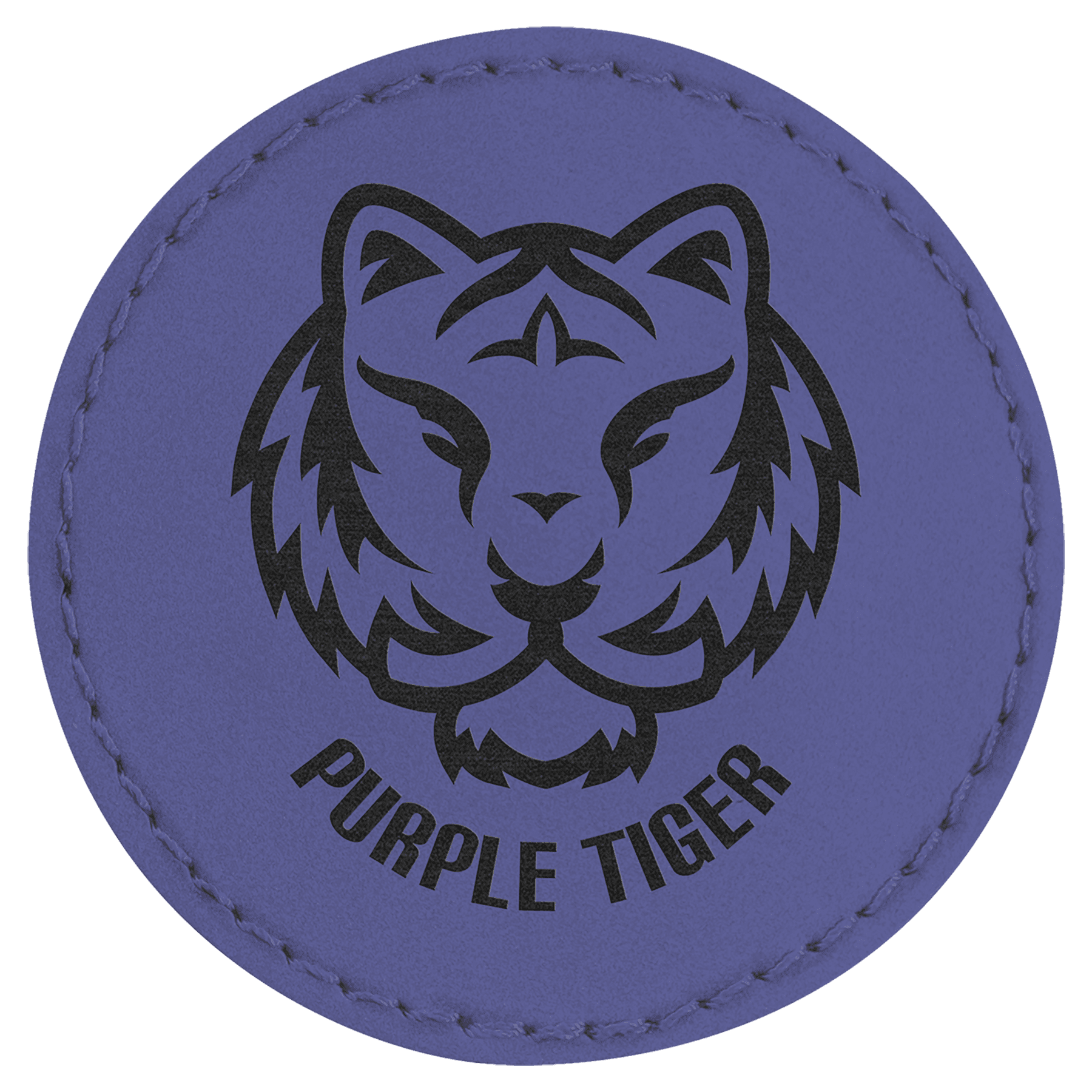 Purple Engravable Leatherette Round Patch with Kota Pro Adhesive - 2 1/2"
