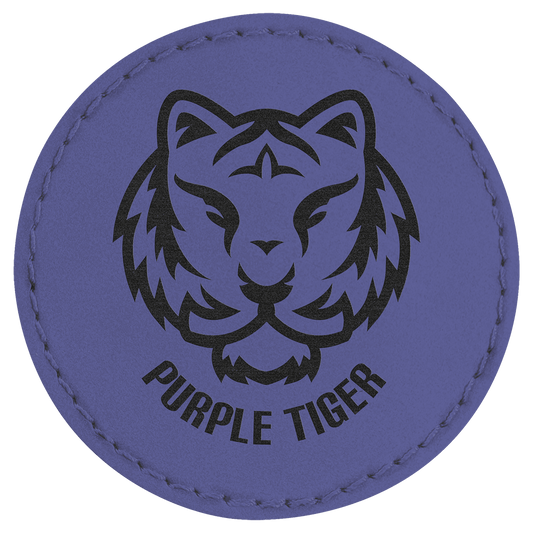 Purple Engravable Leatherette Round Patch with Kota Pro Adhesive - 2 1/2"