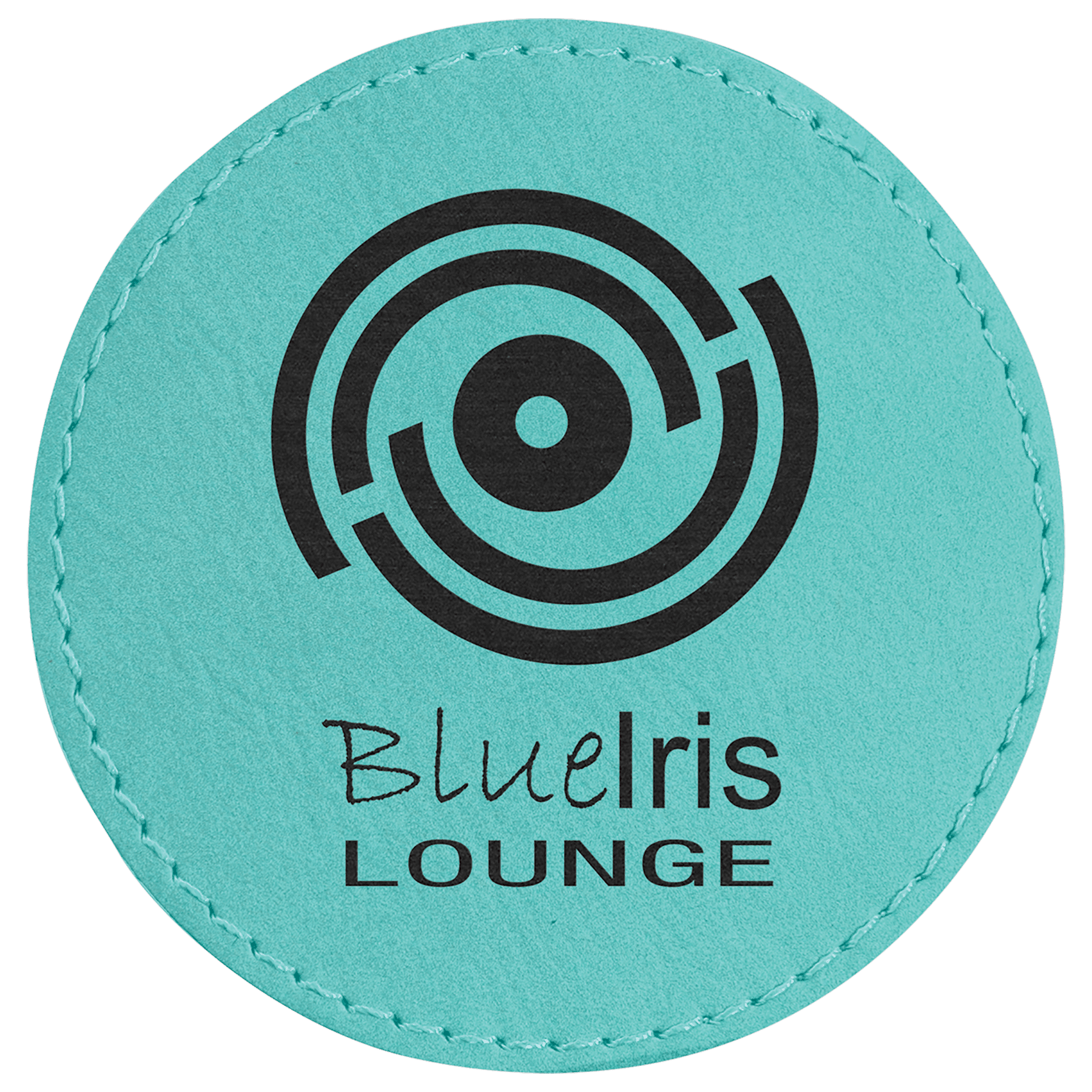 Teal Engravable Leatherette Round Patch with Kota Pro Adhesive - 3"