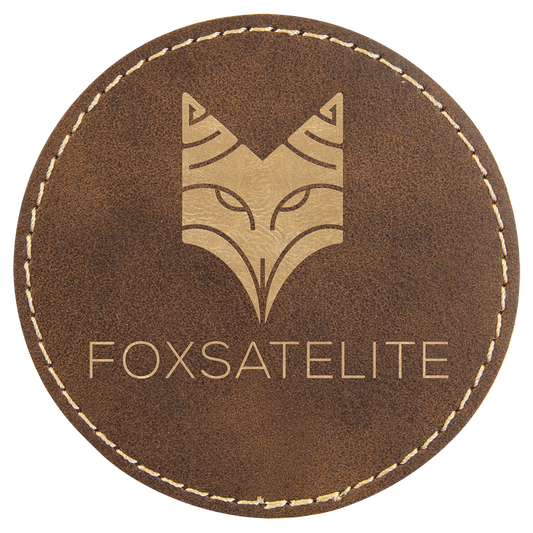 Rustic/Gold Engravable Leatherette Round Patch with Kota Pro Adhesive - 3"