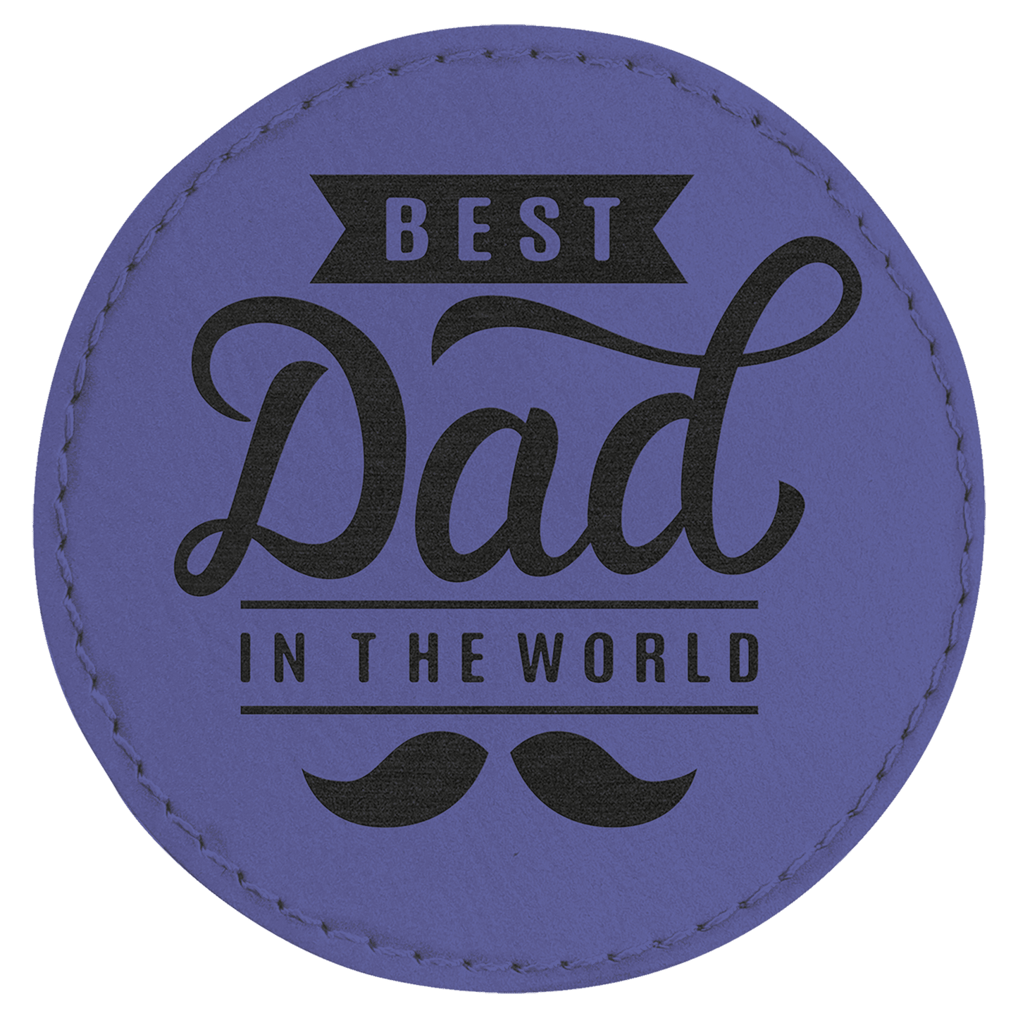 Purple Engravable Leatherette Round Patch with Kota Pro Adhesive - 3"