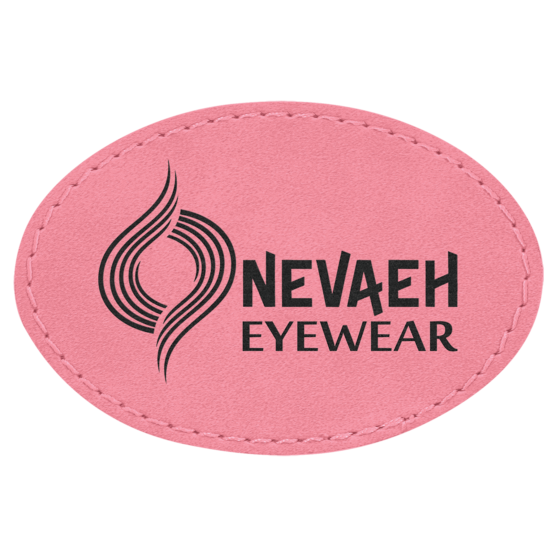 Oval Pink Engravable Leatherette Patch with Adhesive - 3" x 2"