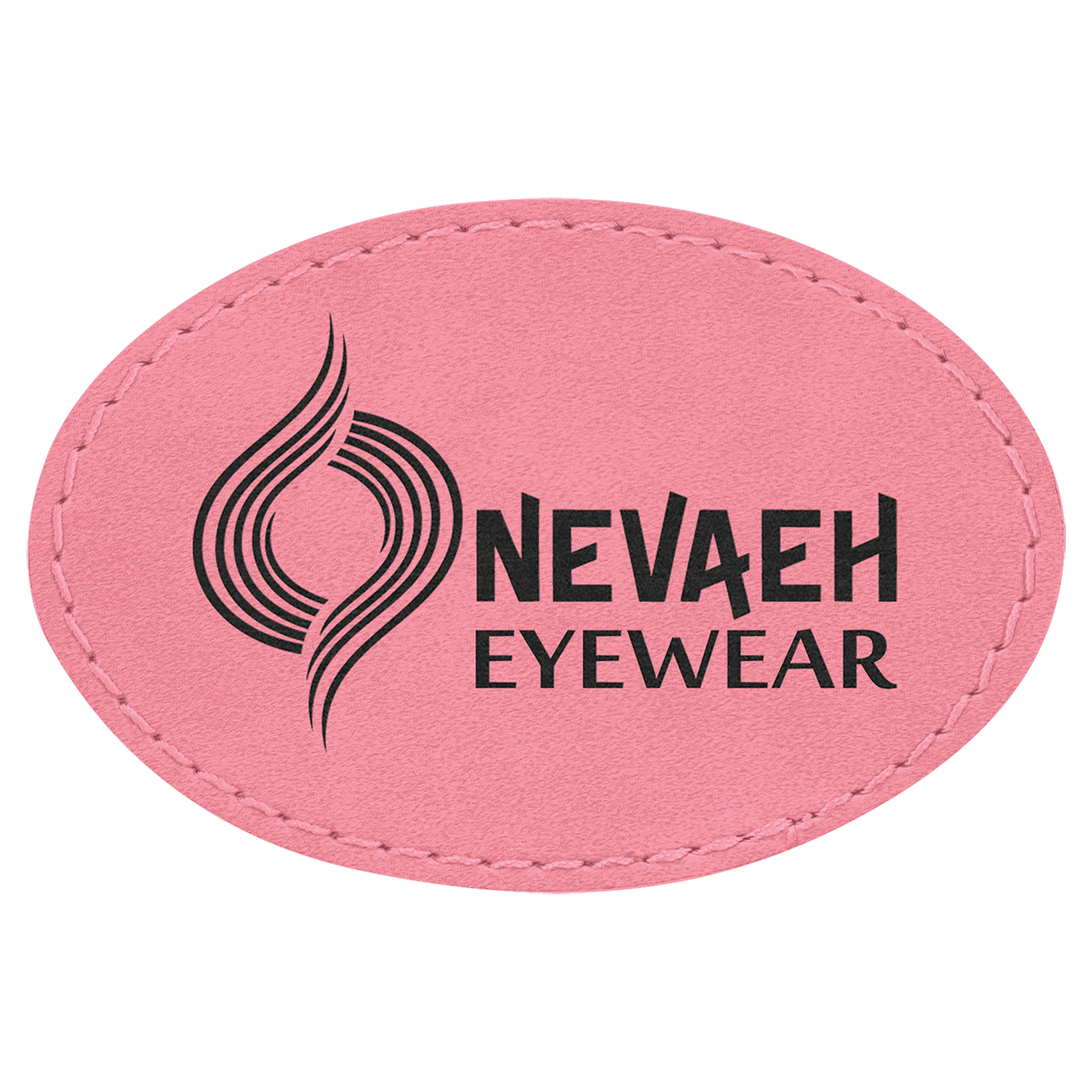 Pink Engravable Leatherette Oval Patch with Kota Pro Adhesive - 3" x 2"
