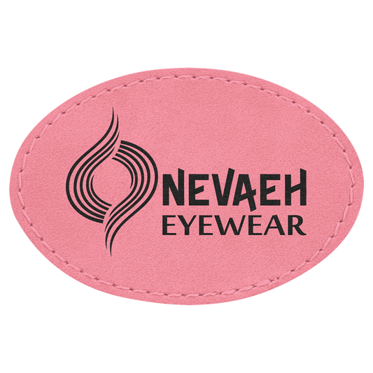 Pink Engravable Leatherette Oval Patch with Kota Pro Adhesive - 3" x 2"