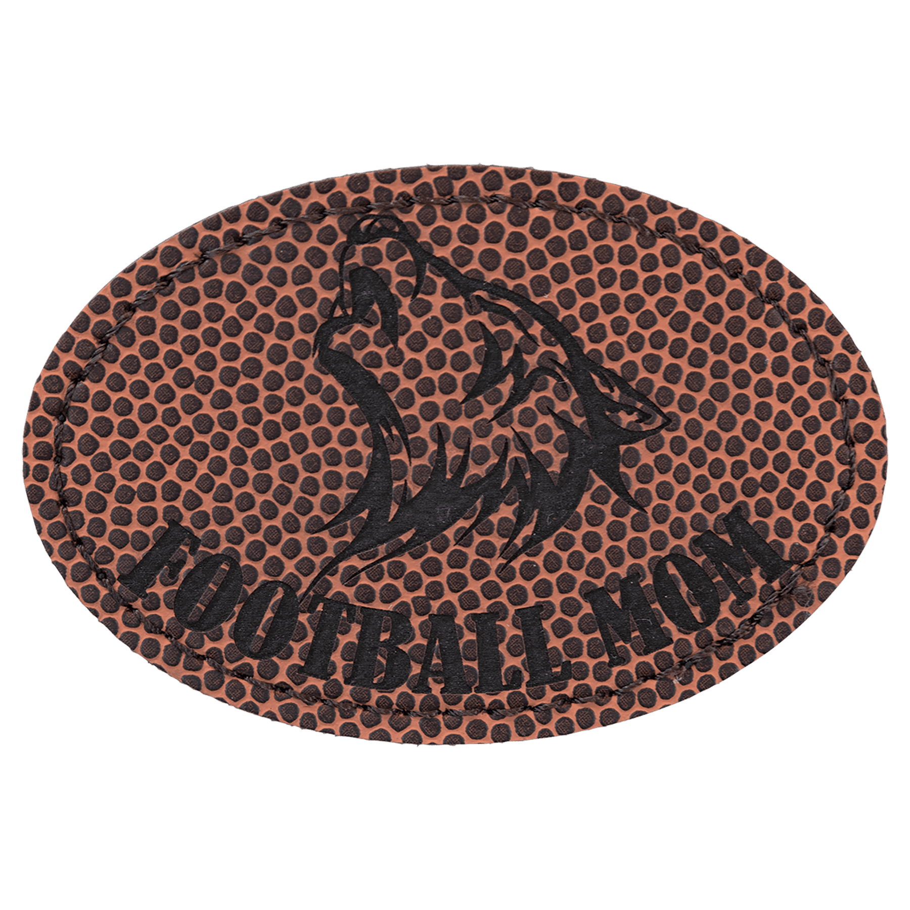 Football Engravable Leatherette Oval Patch with Kota Pro Adhesive - 3" x 2"