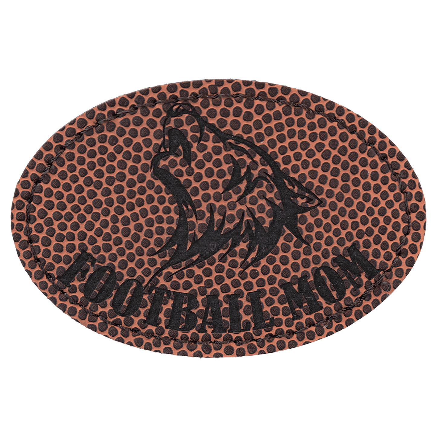 3" x 2" Football Laserable Leatherette Oval Patch with Kota Pro Adhesive