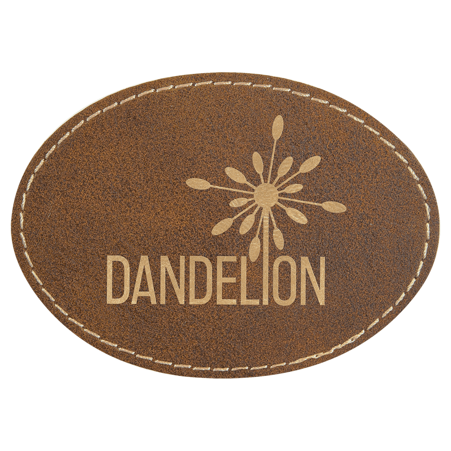 Rustic/Gold Engravable Leatherette Oval Patch with Kota Pro Adhesive - 3 1/2" x 2 1/2"