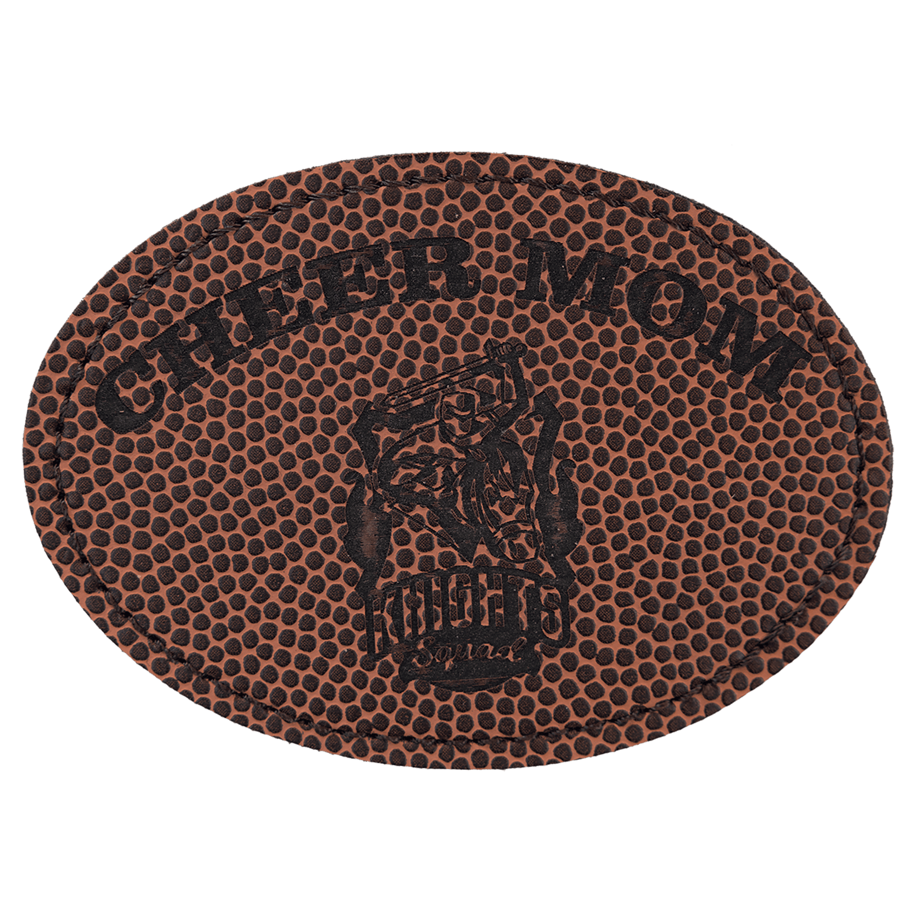 3 1/2" x 2 1/2" Football Laserable Leatherette Oval Patch with Kota Pro Adhesive