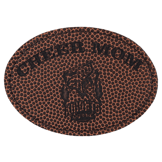 3 1/2" x 2 1/2" Football Laserable Leatherette Oval Patch with Kota Pro Adhesive