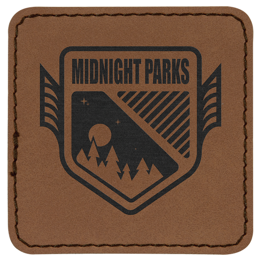 Dark Brown Engravable Leatherette Patch with Adhesive - 2 1/2" x 2 1/2"