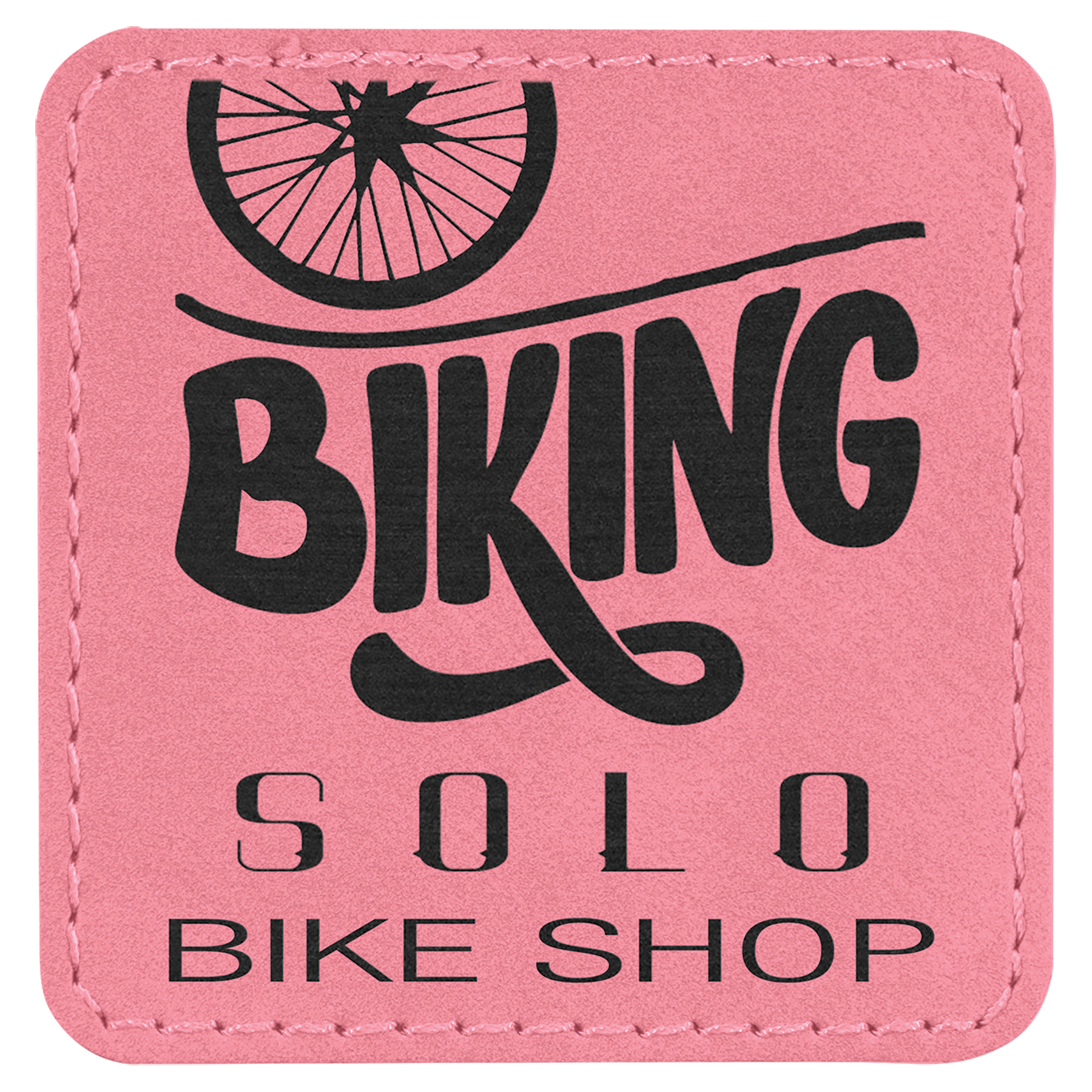 Pink Engravable Leatherette Patch with Adhesive - 2 1/2" x 2 1/2"