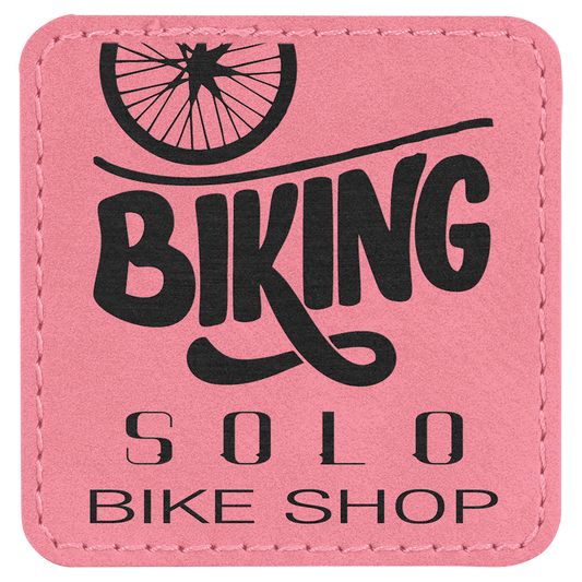 Pink Engravable Leatherette Patch with Adhesive - 2 1/2" x 2 1/2"