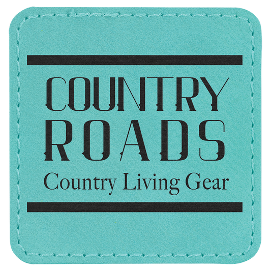 Teal Engravable Leatherette Patch with Adhesive - 2 1/2" x 2 1/2"