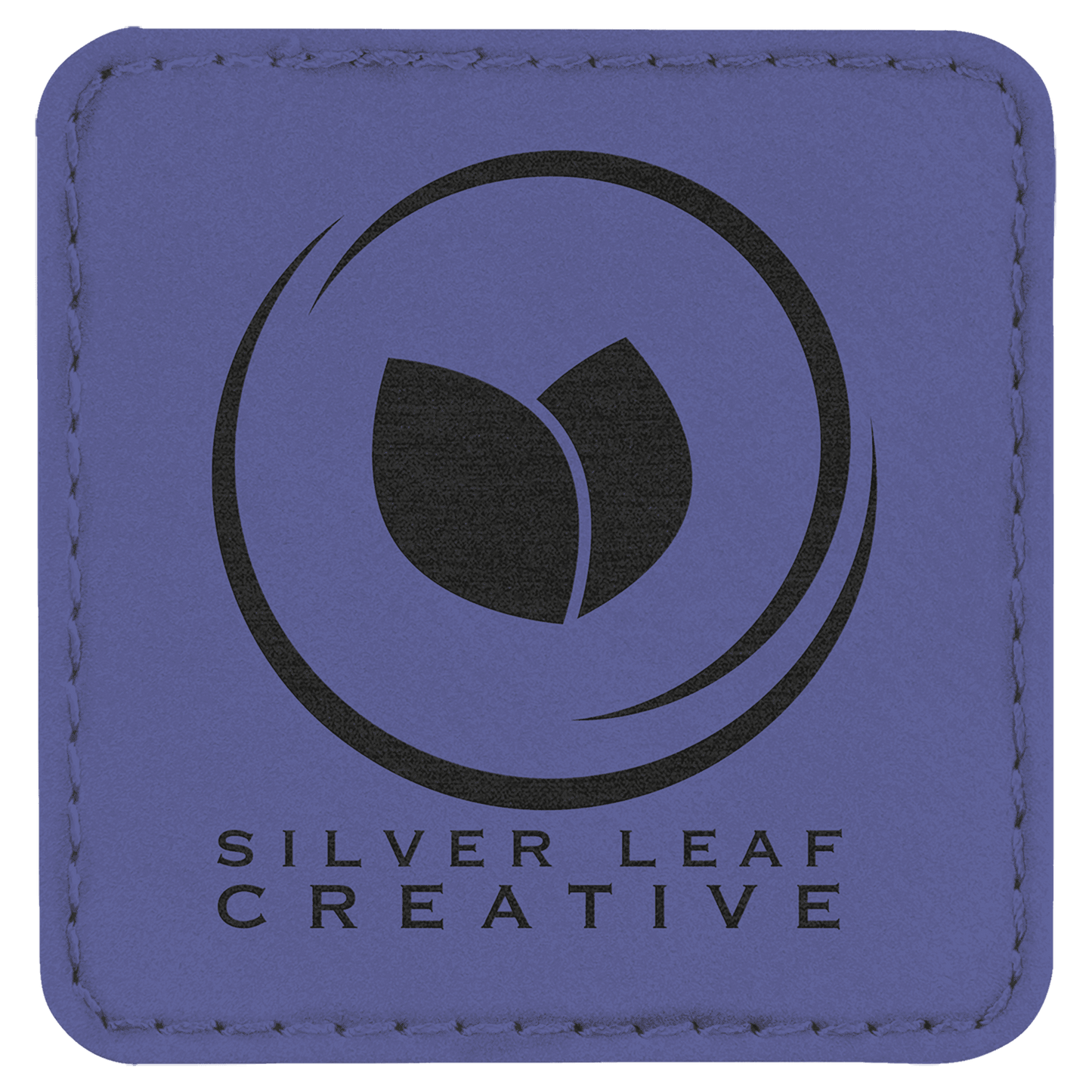 Square Purple Engravable Leatherette Patch with Adhesive - 2 1/2" x 2 1/2"