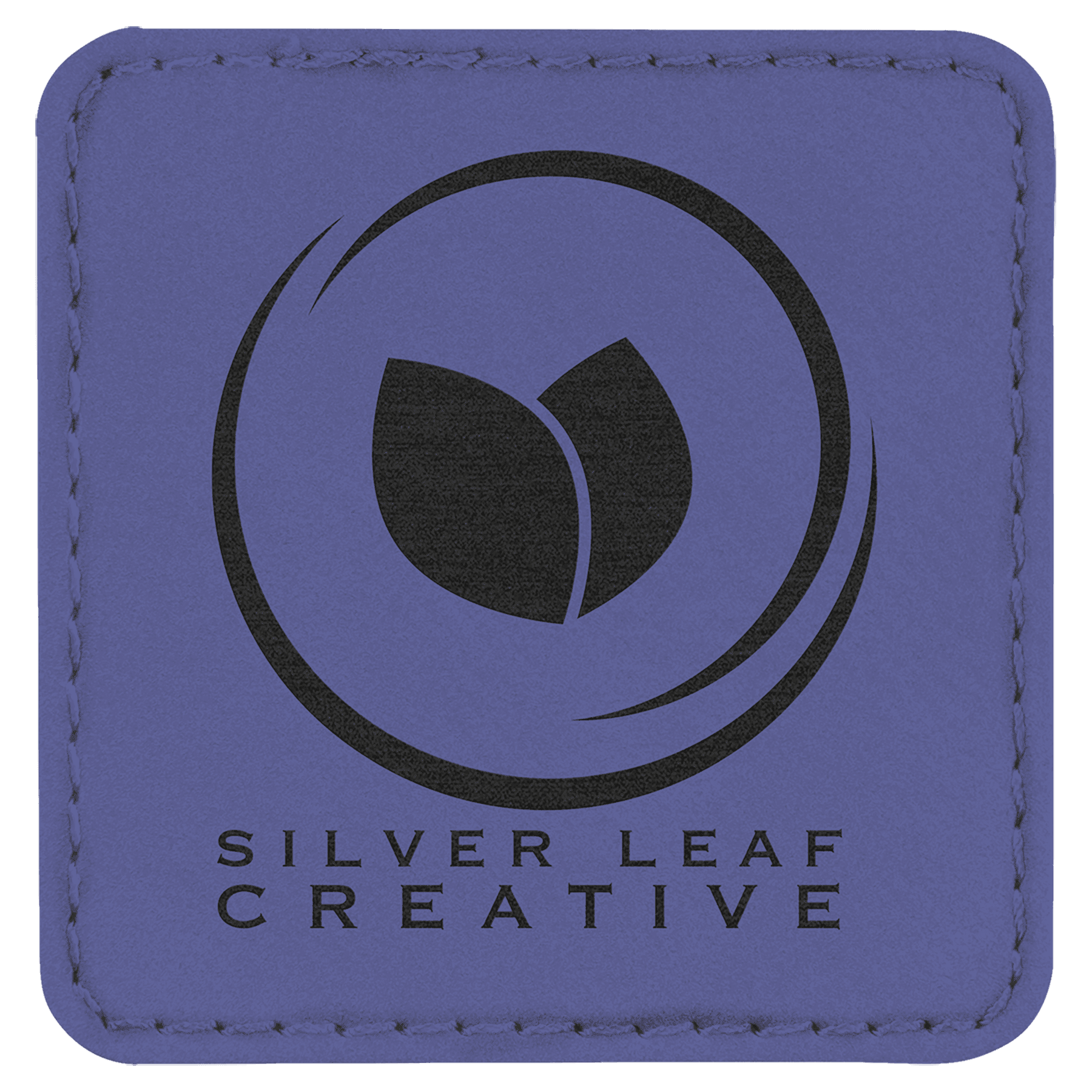 Square Purple Engravable Leatherette Patch with Adhesive - 2 1/2" x 2 1/2"