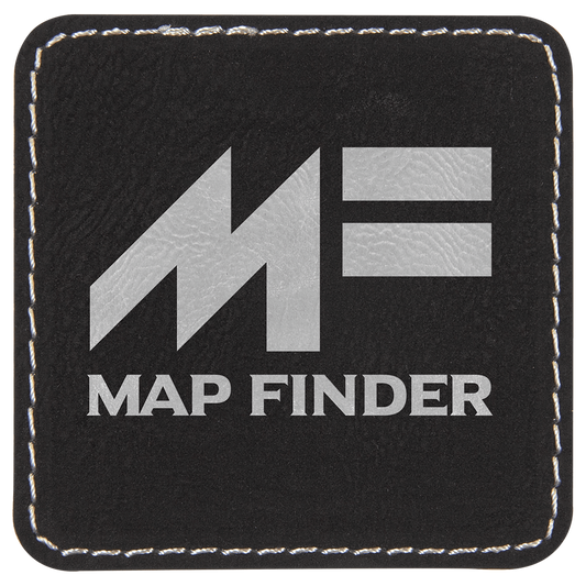 2 1/2" x 2 1/2" Black/Silver Laserable Leatherette Square Patch with Kota Pro Adhesive