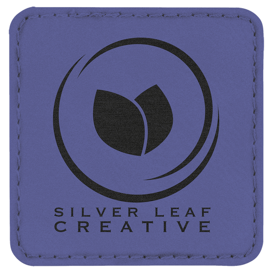 Purple Engravable Leatherette Square Patch with Kota Pro Adhesive - 2 1/2" x 2 1/2"