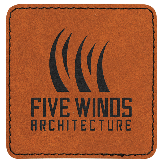 Square Rawhide Engravable Leatherette Patch with Adhesive - 3" x 3"