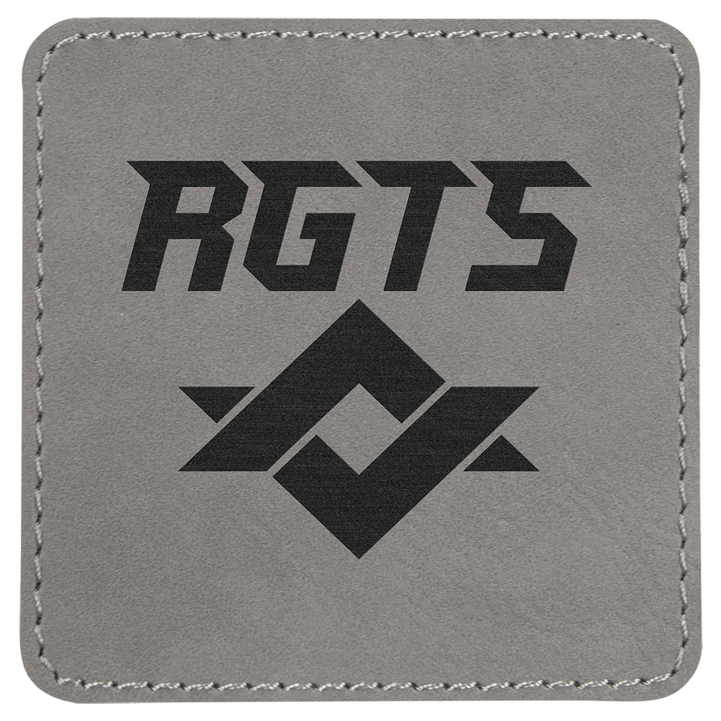 Square Gray Engravable Leatherette Patch with Adhesive - 3" x 3"