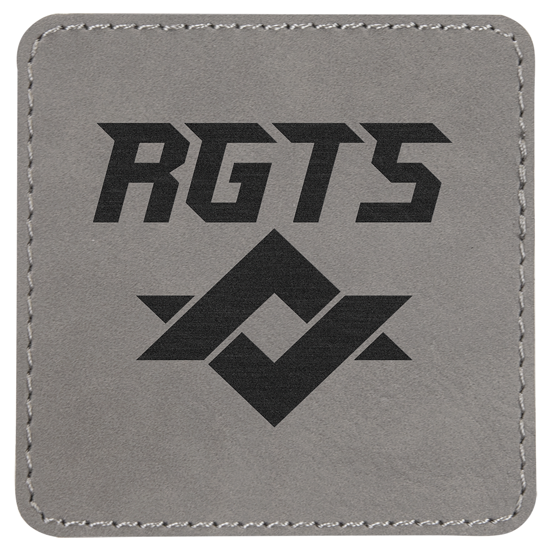Square Gray Engravable Leatherette Patch with Adhesive - 3" x 3"