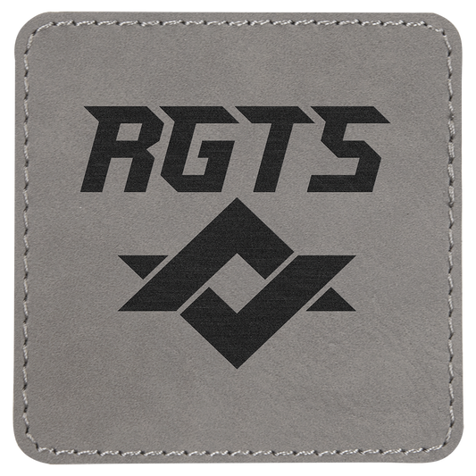 Square Gray Engravable Leatherette Patch with Adhesive - 3" x 3"