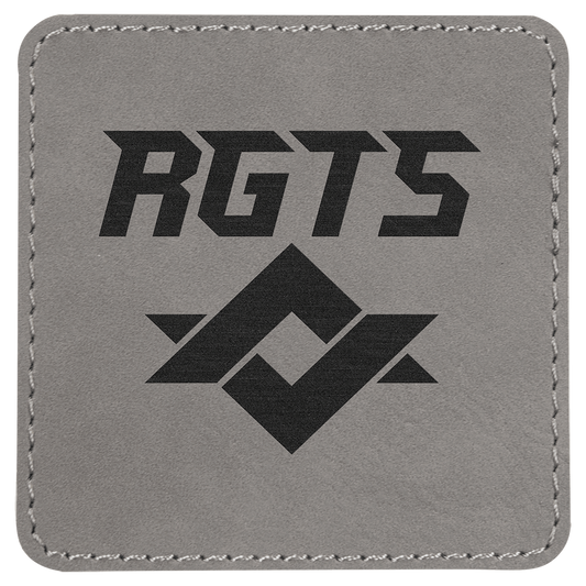 3" x 3" Gray Laserable Leatherette Square Patch with Kota Pro Adhesive