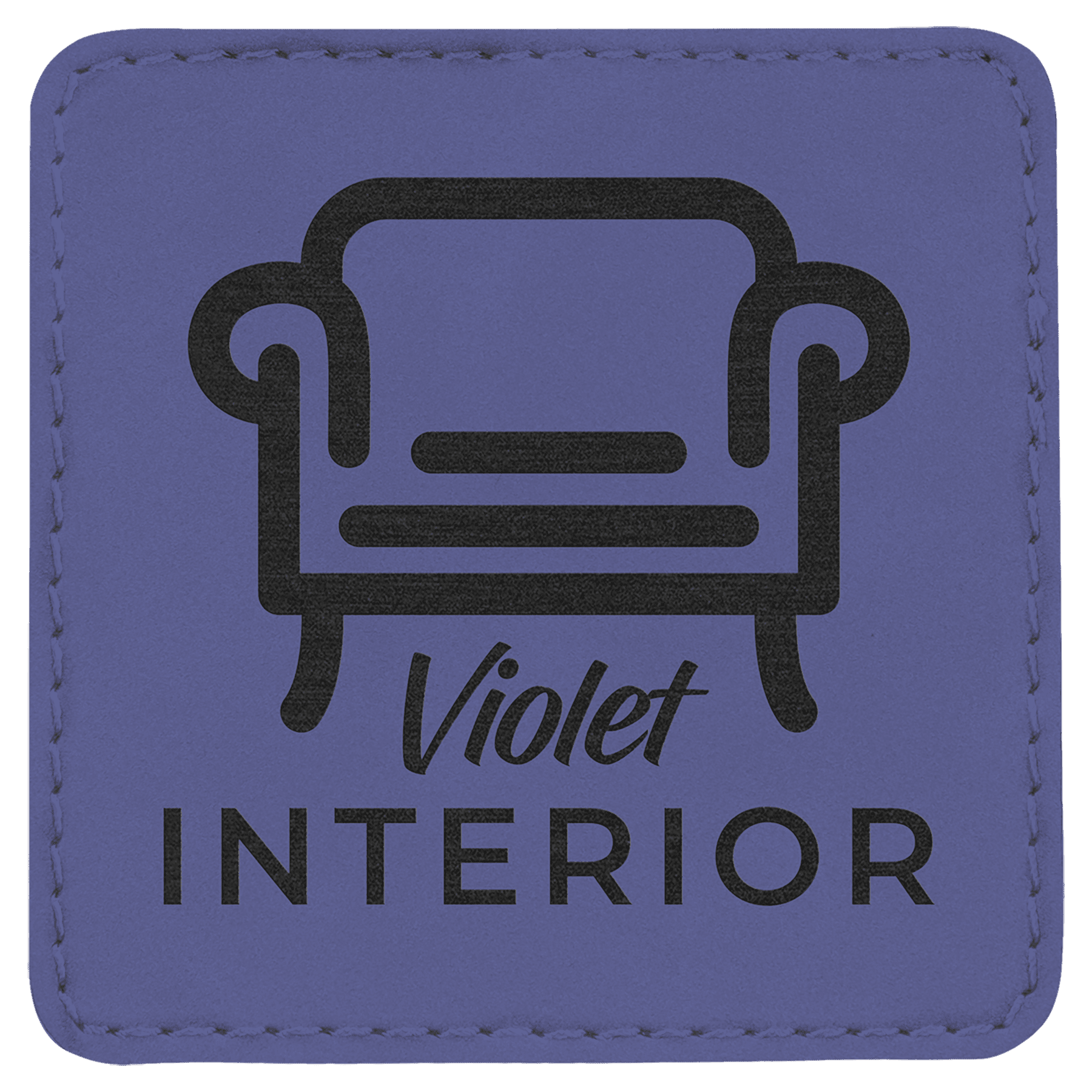 Purple Engravable Leatherette Square Patch with Kota Pro Adhesive - 3" x 3"