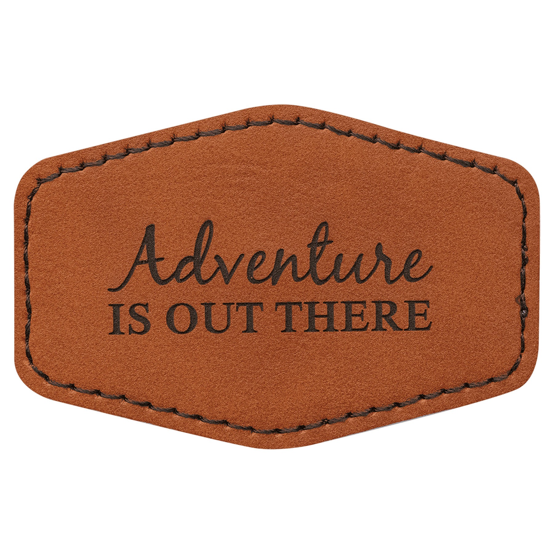 Rawhide Engravable Leatherette Hex Patch with Kota Pro Adhesive - 3" x 2"