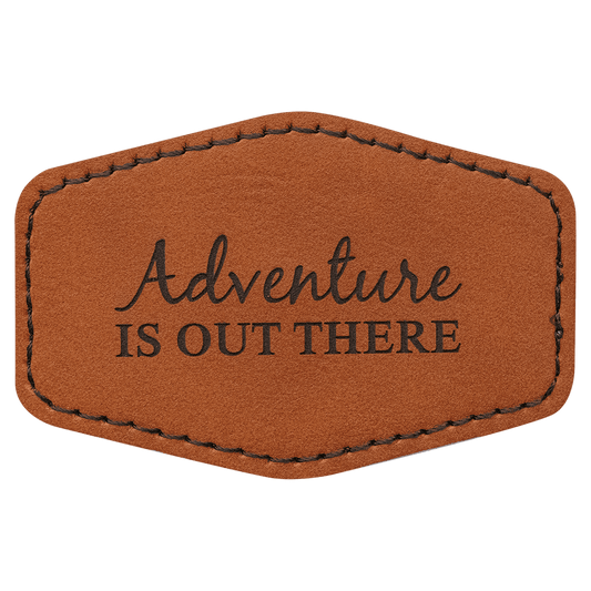 Rawhide Engravable Leatherette Hex Patch with Kota Pro Adhesive - 3" x 2"