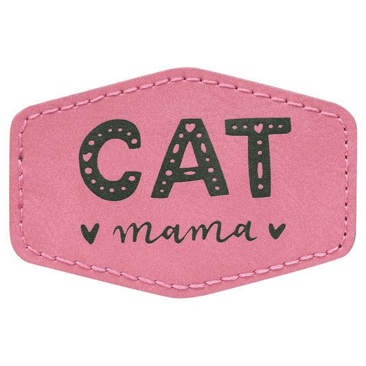 Pink Engravable Leatherette Hex Patch with Kota Pro Adhesive - 3" x 2"