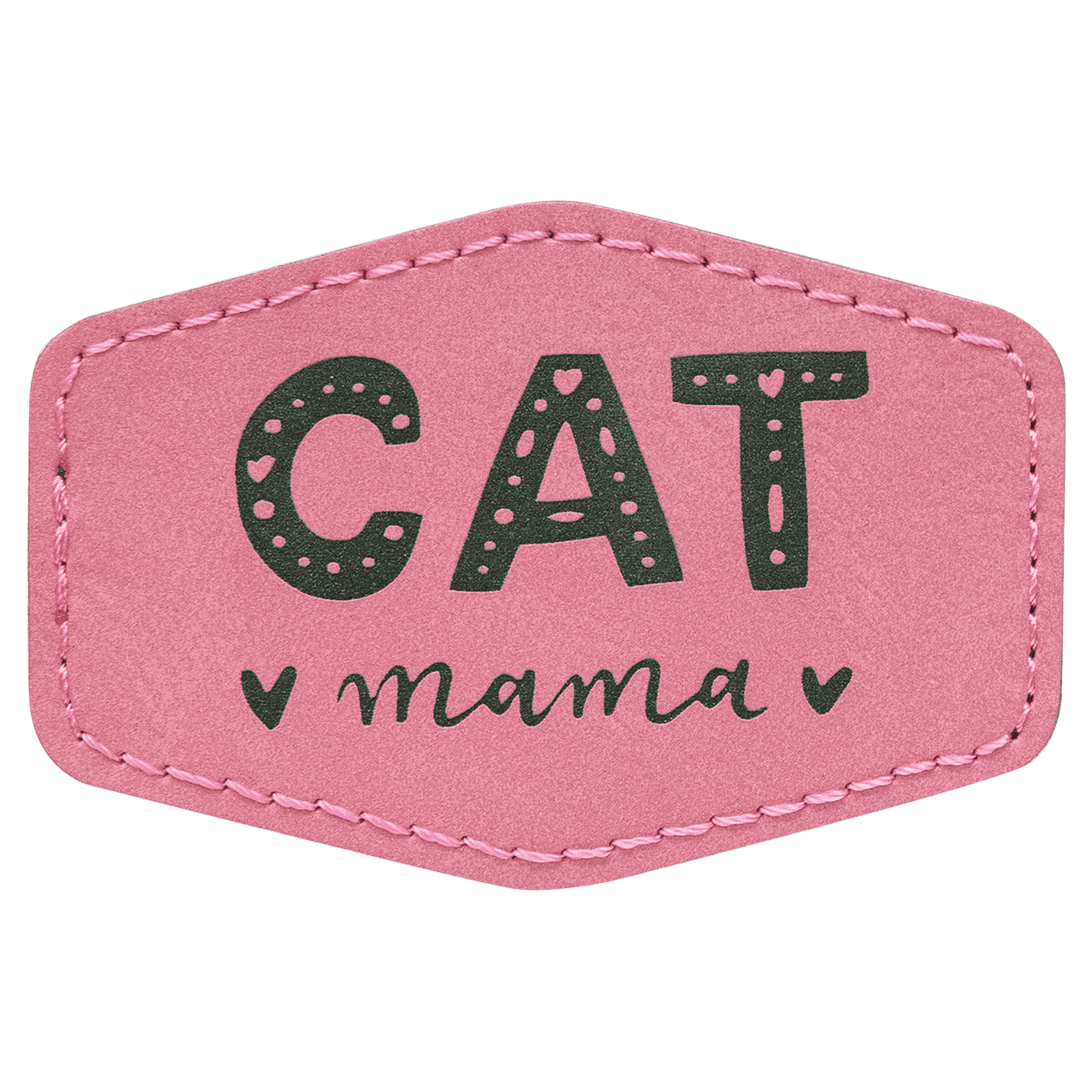 3" x 2" Pink Laserable Leatherette Hex Patch with Kota Pro Adhesive