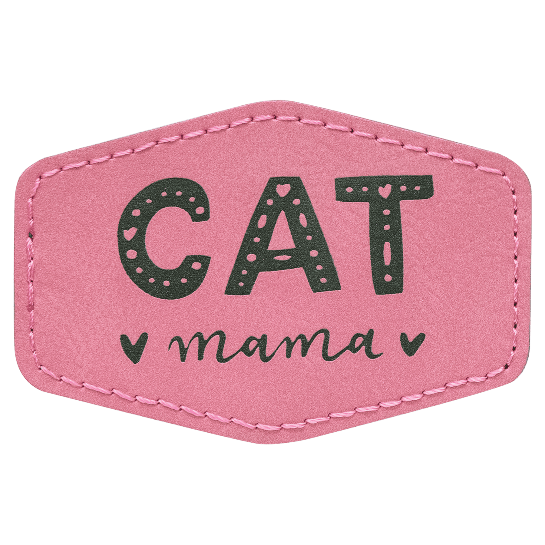 3" x 2" Pink Laserable Leatherette Hex Patch with Kota Pro Adhesive