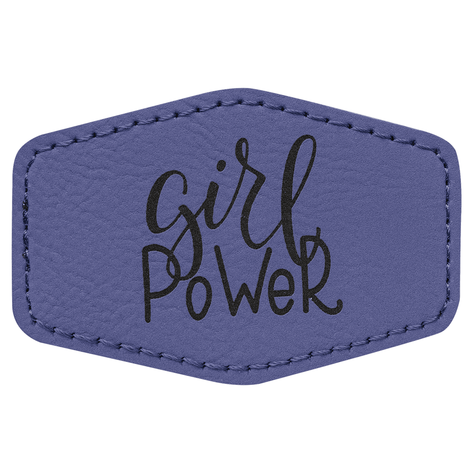 Purple Engravable Leatherette Hex Patch with Kota Pro Adhesive - 3" x 2"