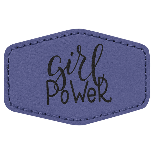 Purple Engravable Leatherette Hex Patch with Kota Pro Adhesive - 3" x 2"