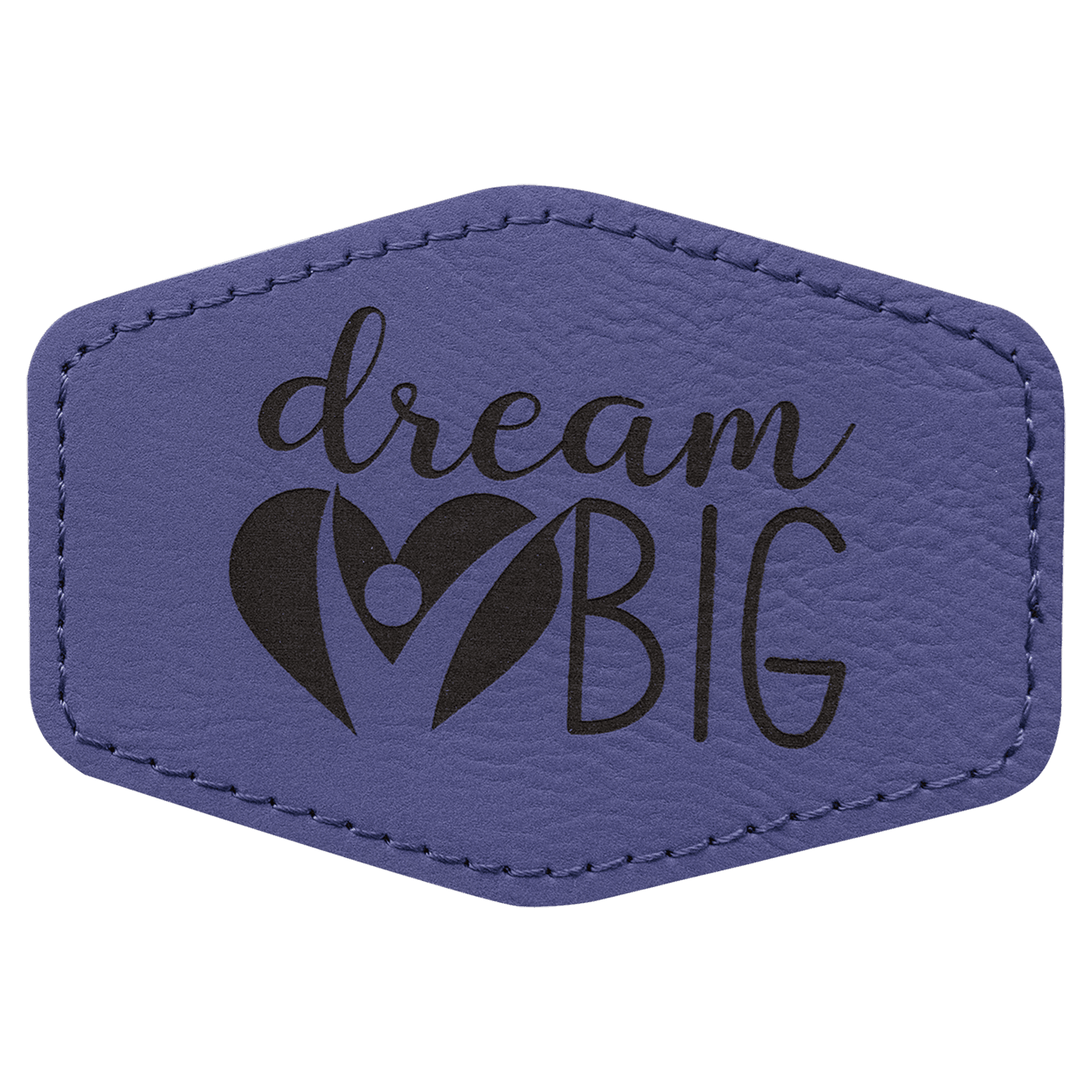 Purple Engravable Leatherette Hex Patch with Kota Pro Adhesive - 3 1/2" x 2 1/2"