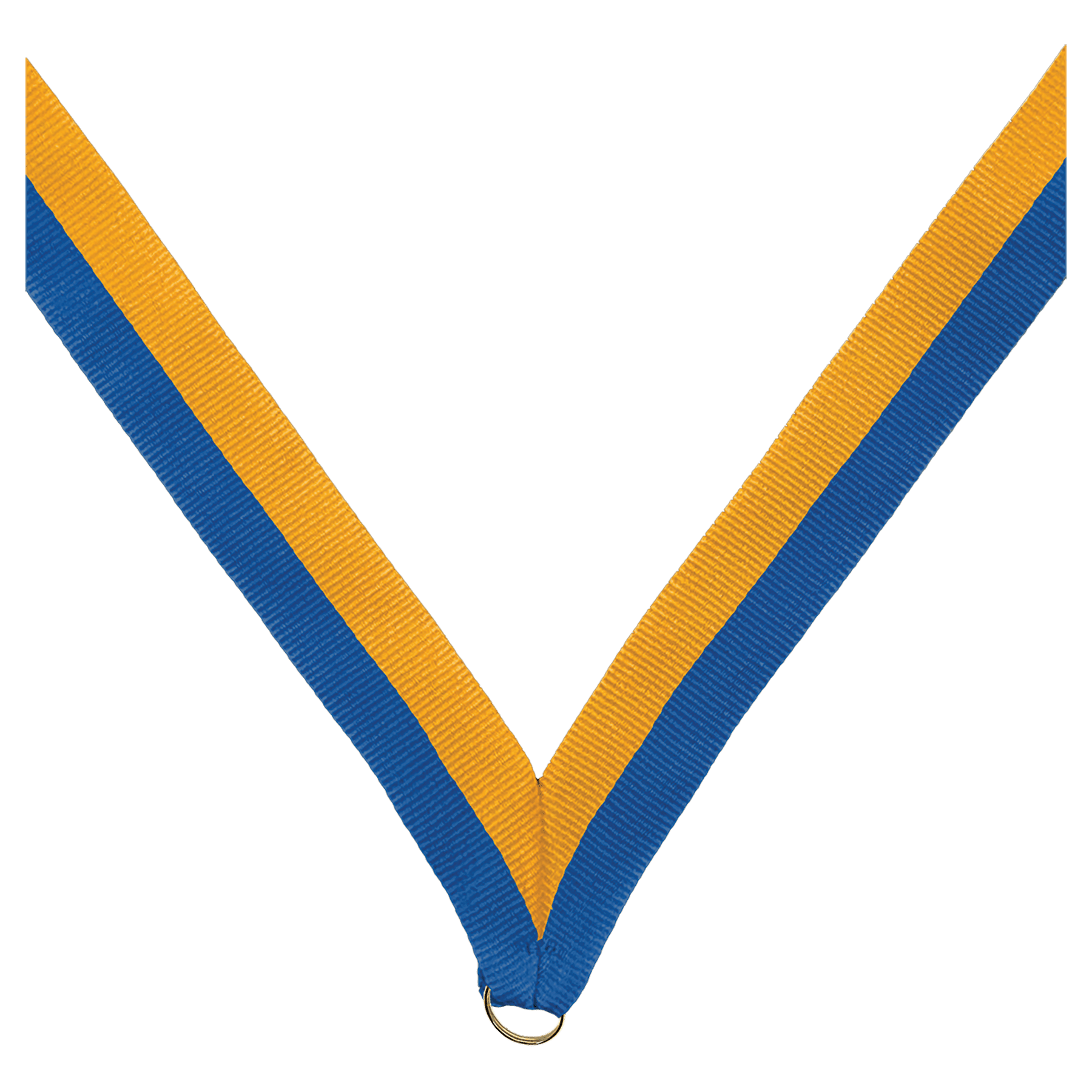 7/8" Blue/Gold Neck Ribbon without Snap Clip