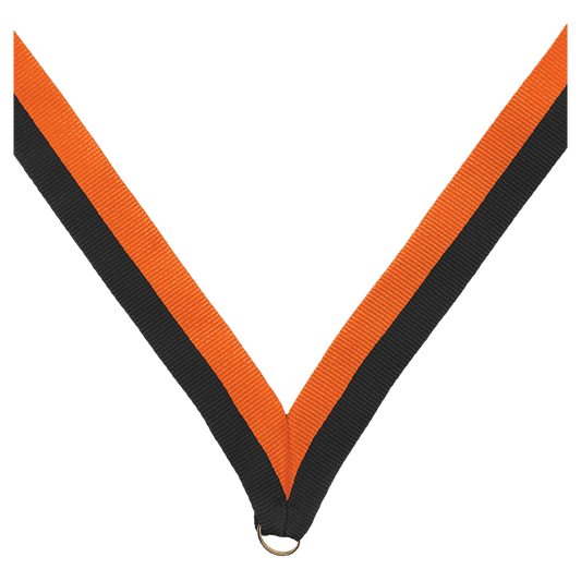 7/8" Black/Orange Neck Ribbon without Snap Clip