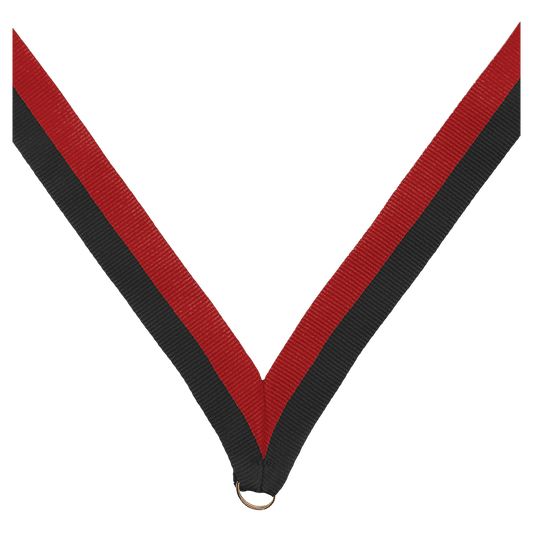 7/8" Black/Red Neck Ribbon without Snap Clip