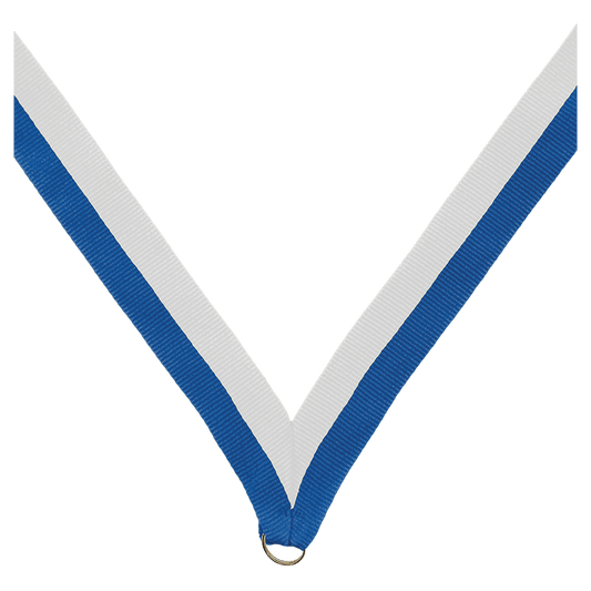 7/8" Blue/White Neck Ribbon without Snap Clip
