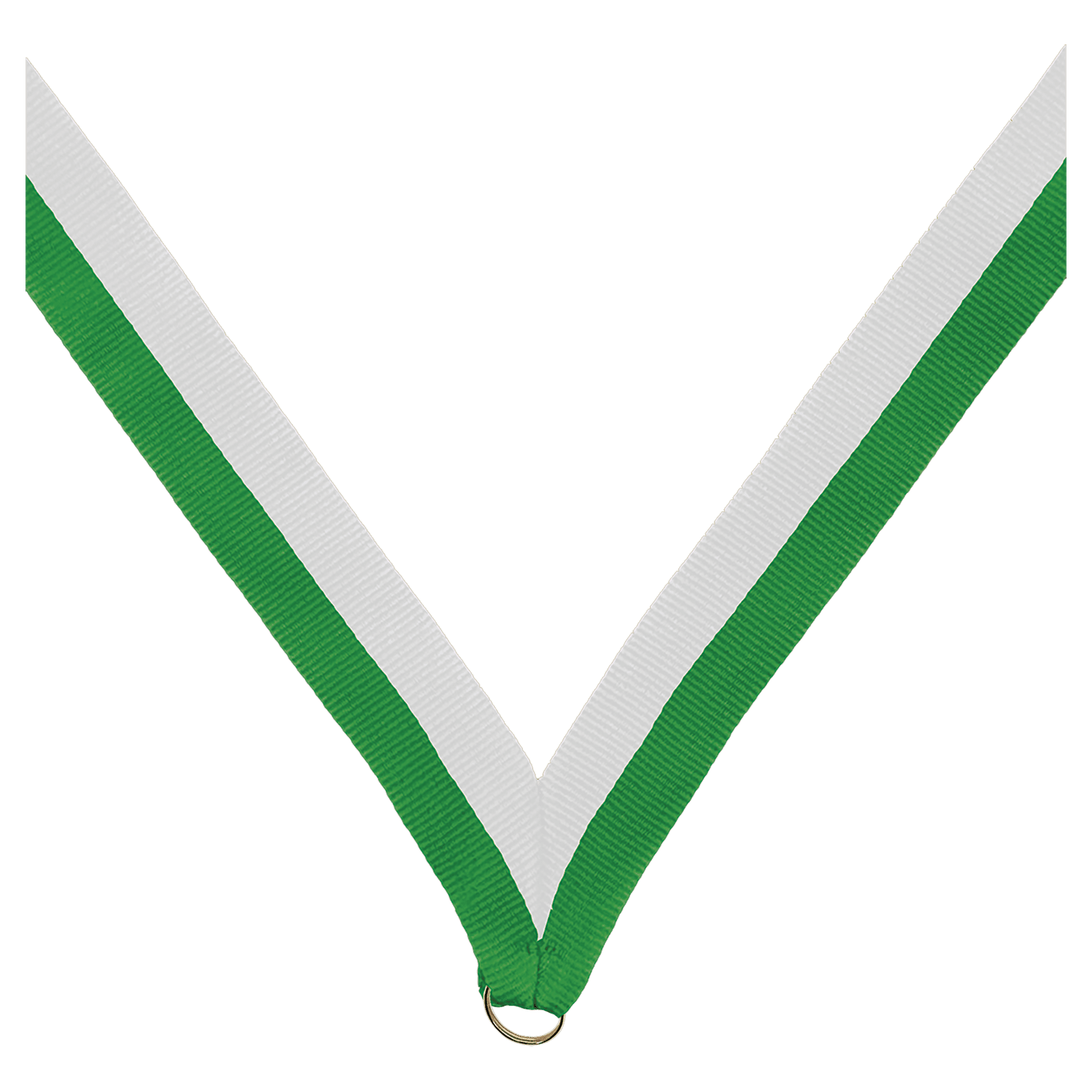 7/8" Green/White Neck Ribbon without Snap Clip