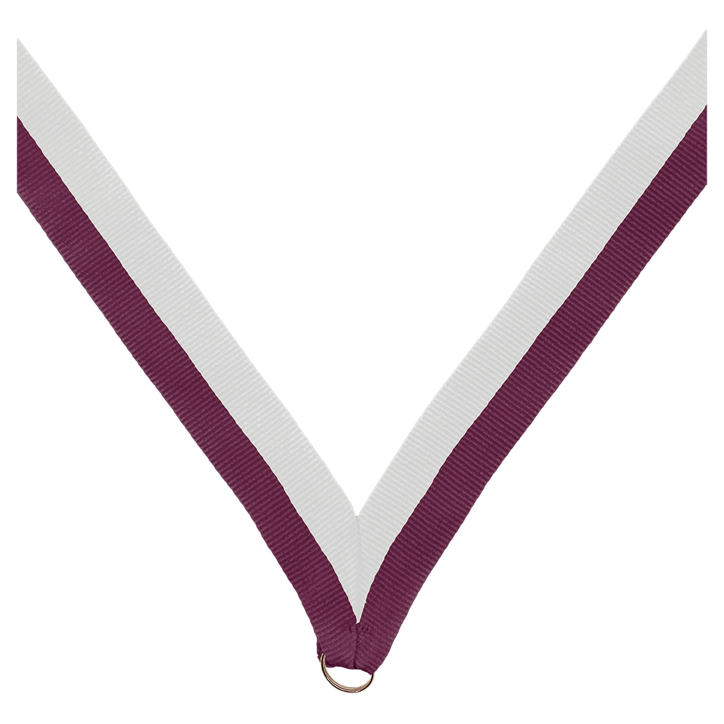 7/8" Maroon/White Neck Ribbon without Snap Clip