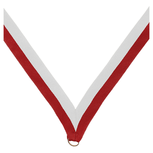 7/8" Red/White Neck Ribbon without Snap Clip