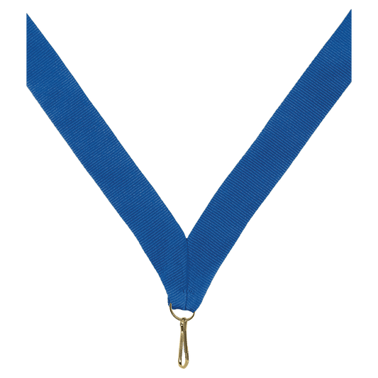 7/8" Blue Neck Ribbon with Snap Clip