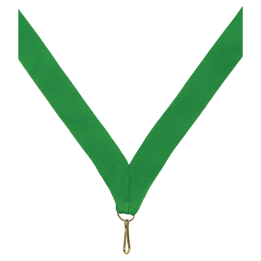 7/8" Green Neck Ribbon with Snap Clip