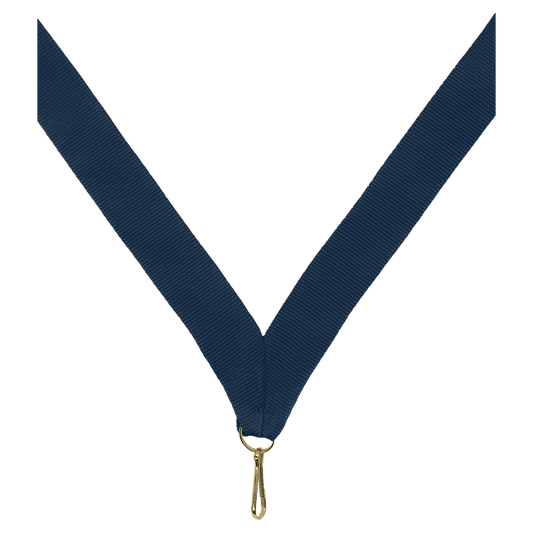 7/8" Navy Blue Neck Ribbon with Snap Clip
