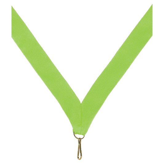 7/8" Neon Green Neck Ribbon with Snap Clip
