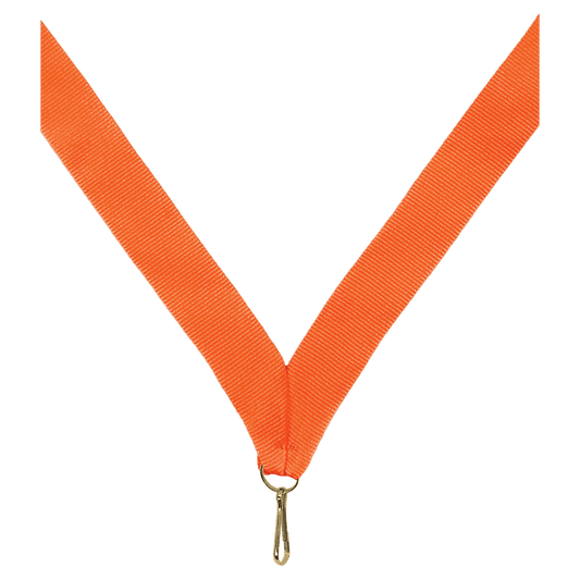 7/8" Neon Orange Neck Ribbon with Snap Clip