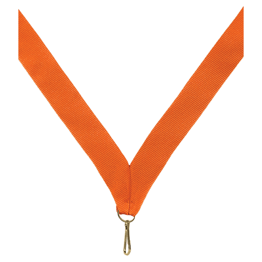 7/8" Orange Neck Ribbon with Snap Clip