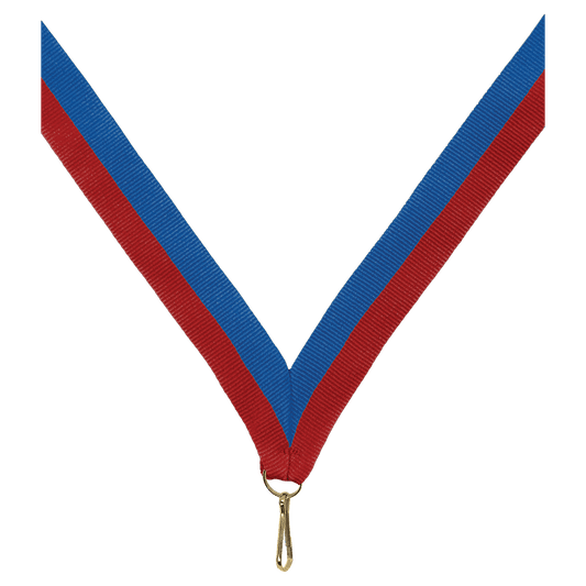 7/8" Red/Blue Neck Ribbon with Snap Clip